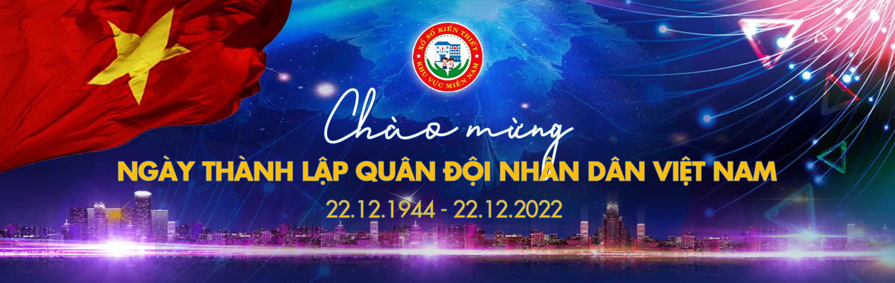 XSKT KHU VỰC MIỀN NAM CHÀO MỪNG NGÀY THÀNH LẬP QUÂN ĐỘI NHÂN DÂN VIỆT NAM 22-12