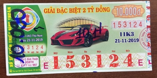 Kết quả mở thưởng vé số Bình Thuận ngày 18/11/2021, ký hiệu 11K3