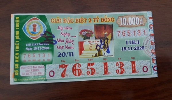 Công ty Xổ số Kiến thiết tỉnh Bình Thuận: Công bố thông tin trả thưởng kỳ vé 11K3