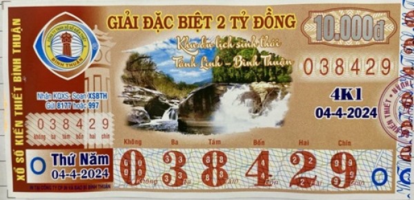 CÔNG BỐ THÔNG TIN KQXSKT BÌNH THUẬN 4K1 04.04.2024