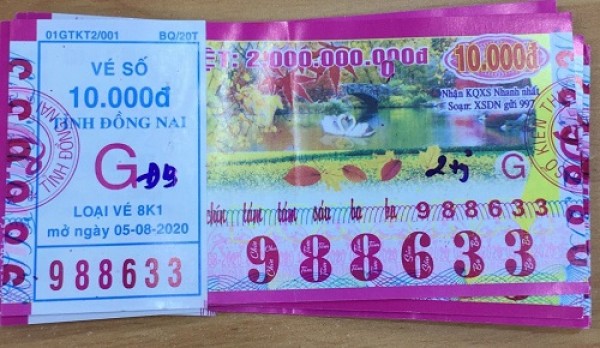 Công ty Xổ số Kiến thiết tỉnh Bình Thuận: Công bố thông tin trả thưởng kỳ vé  8K1