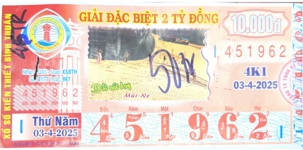 CÔNG BỐ THÔNG TIN KQXSKT BÌNH THUẬN 4K1 ngày 03.4.2025