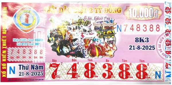 CÔNG BỐ THÔNG TIN KQXSKT BÌNH THUẬN 8K3 NGÀY 21.08.2025