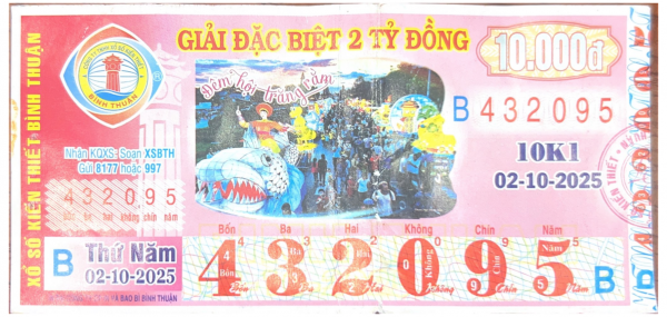 CÔNG BỐ THÔNG TIN KQXSKT BÌNH THUẬN 10K1 NGÀY 02.10.2025