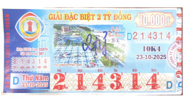 CÔNG BỐ THÔNG TIN KQXSKT BÌNH THUẬN 10K4 NGÀY 23.10.2025
