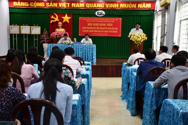 Đảng ủy Công ty TNHH Một thành viên Xổ số kiến thiết tỉnh Trà Vinh: Tổ chức Hội nghị sơ kết tình hình thực hiện Nghị quyết 6 tháng đầu năm 2024 và sơ kết 03 năm thực hiện Kết luận số - 01KL/TW