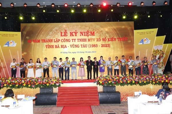 Công ty TNHH MTV Xổ số Kiến thiết tỉnh Bà Rịa-Vũng Tàu: Tổ chức Lễ kỷ niệm 40 năm thành lập.