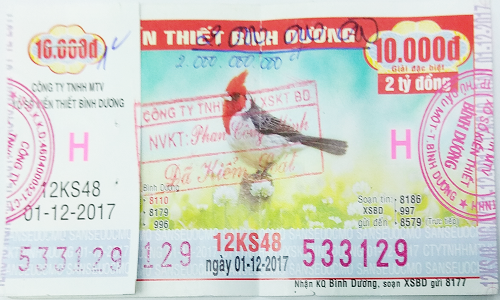 Công ty Xổ số Bình Dương: Công bố Thông tin trúng thưởng