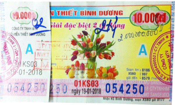 Công ty xổ số kiến thiết Bình Dương: Công bố thông tin trả thưởng