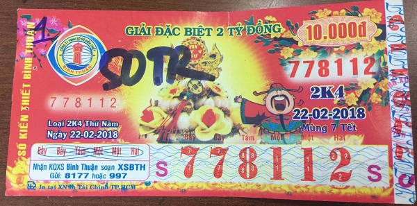 Công ty xổ số kiến thiết Bình Thuận: Công bố thông tin trúng thưởng