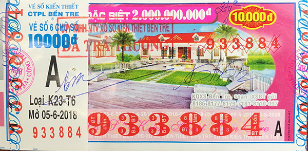 Công ty TNHH MTV xổ số kiến thiết tỉnh Bến Tre: Công bố thông tin trúng thưởng