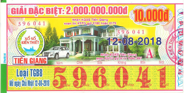 Công ty TNHH MTV xổ số kiến thiết Tiền Giang: Công bố thông tin trúng thưởng