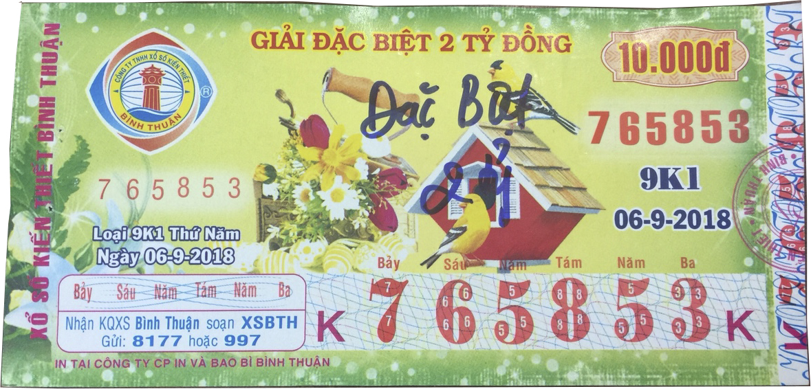 Công ty TNHH MTV Xổ số kiến thiết Bình Thuận: Công bố thông tin trúng thưởng