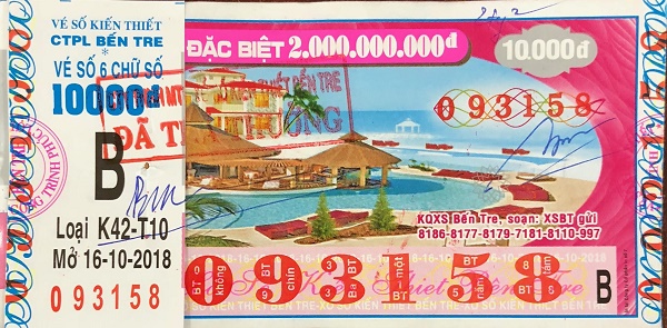Công ty Xổ số kiến thiết tỉnh Bến Tre: Công bố thông tin trả thưởng