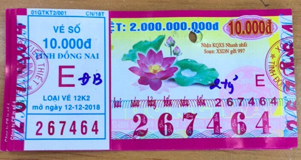 Công ty Xổ số kiến thiết tỉnh Đồng Nai: Công bố thông tin trúng thưởng - Kỳ vé 12K2