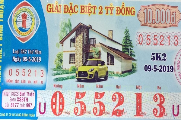 Công ty Xổ số kiến thiết Bình Thuận: Công bố thông tin trả thưởng, kỳ vé 5K2