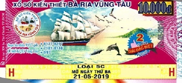 Công ty Xổ số kiến thiết tỉnh Bà Rịa - Vũng Tàu: Công bố thông tin trả thưởng. KỲ VÉ 5C