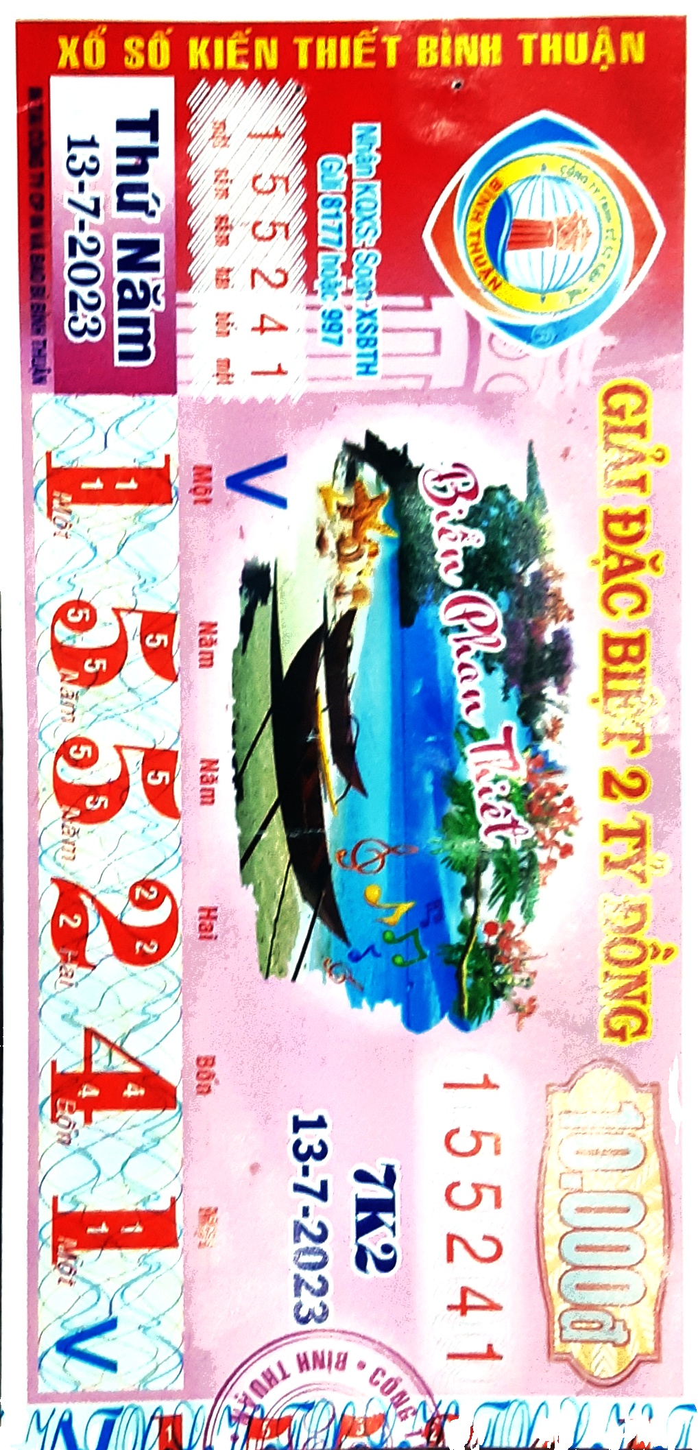 Bình Thuận: Thông tin trả thưởng kỳ vé 7K2