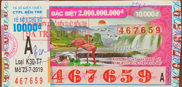 Công ty Xổ số Kiến thiết tỉnh Bến Tre: Công bố thông tin trả thưởng kỳ vé K30