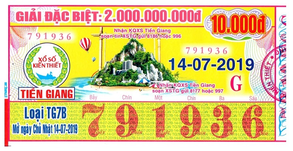 Công ty TNHH MTV Xổ số Kiến thiết Tiền Giang: Thông báo trả thưởng kỳ vé TG7B