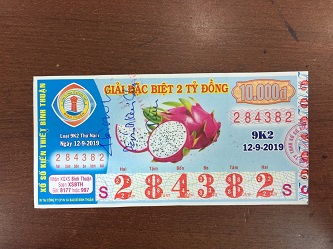 Công ty Xổ số Kiến thiết Bình Thuận: Công bố thông tin trả thưởng, kỳ vé 9k2