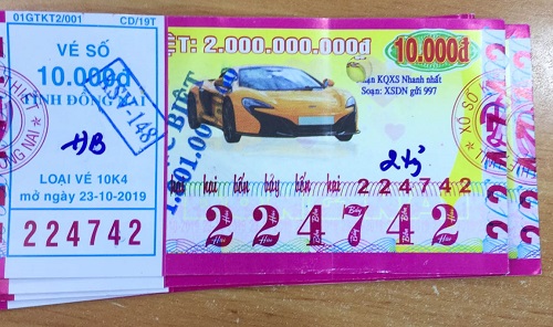 Công ty Xổ số Kiến thiết tỉnh Đồng Nai: Công bố thông tin trả thưởng, kỳ vé 10K4