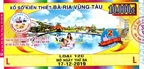 Công ty Xổ số Kiến thiết tỉnh Bà Rịa - Vũng Tàu: Công bố thông tin trả thưởng kỳ vé 12E