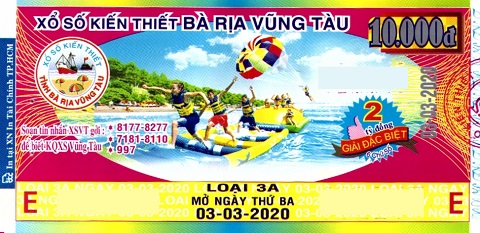 Công ty Xổ số Kiến thiết tỉnh Bà Rịa - Vũng Tàu: Công bố thông tin trả thưởng kỳ vé 3A