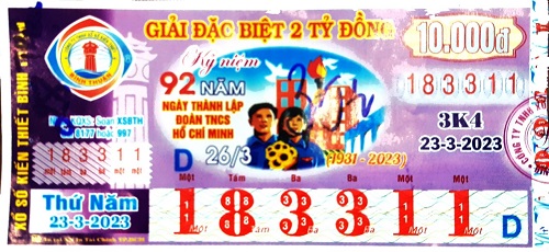 Công ty Xổ số Kiến thiết tỉnh Bình Thuận: Công bố thông tin trả thưởng kỳ vé 3K4