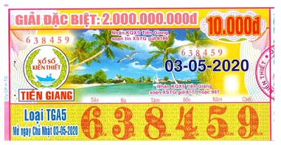 Công ty Xổ số Kiến thiết tỉnh Tiền Giang: Công bố thông tin trả thưởng kỳ vé TGA5