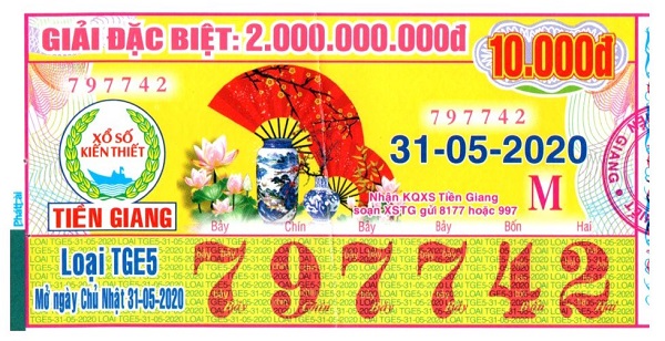 Công ty Xổ số Kiến thiết tỉnh Tiền Giang: Công bố thông tin trả thưởng kỳ vé TGE5