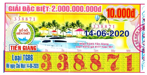 Công ty Xổ số Kiến thiết tỉnh Tiền Giang: Công bố thông tin trả thưởng kỳ vé TGB6