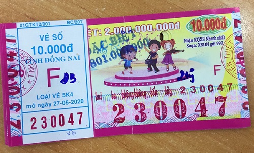 Công ty Xổ số Kiến thiết tỉnh Đồng Nai: Công bố thông tin trả thưởng kỳ vé 5K4