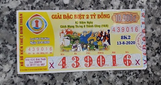 Công ty Xổ số Kiến thiết tỉnh Bình Thuận: Công bố thông tin trả thưởng kỳ vé 8K2