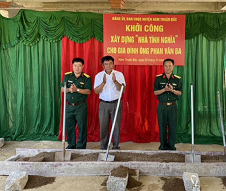 Công ty Xổ số Kiến thiết Bình Thuận: Khởi công xây dựng nhà tình nghĩa cho cựu chiến binh