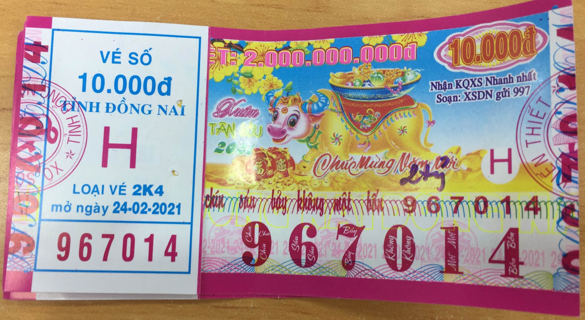 Công ty Xổ số Kiến thiết tỉnh Đồng Nai: Công bố thông tin trả thưởng kỳ vé 2K4