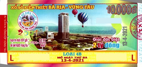 Công ty Xổ số Kiến thiết tỉnh Bà Rịa - Vũng Tàu: Công bố thông tin trả thưởng kỳ vé 4B