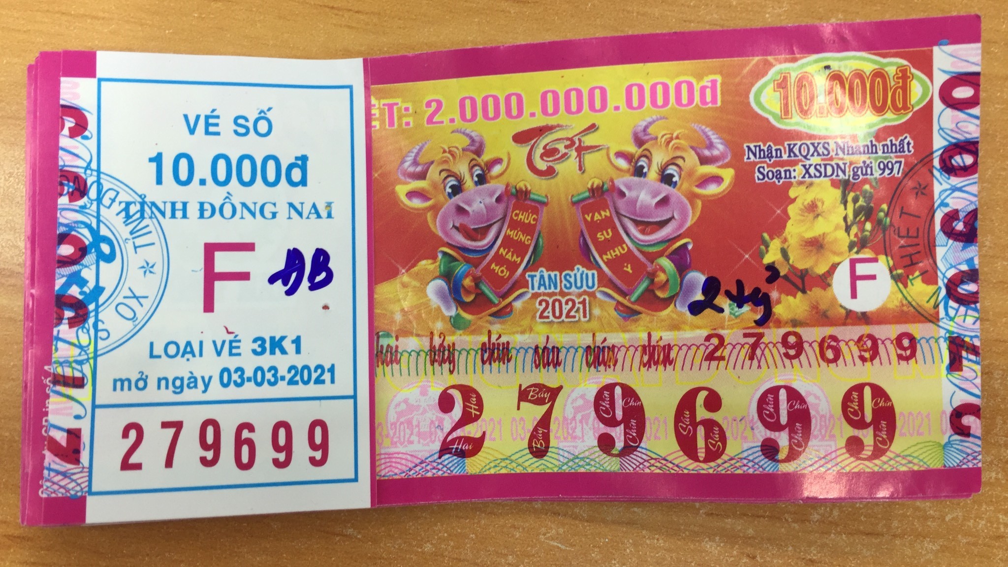 Công ty Xổ số Kiến thiết tỉnh Đồng Nai: Công bố thông tin trả thưởng kỳ vé 3K1