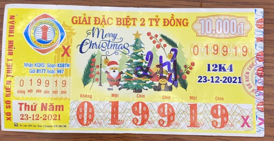 Công ty Xổ số Kiến thiết tỉnh Bình Thuận: Công bố thông tin trả thưởng kỳ vé 12K4