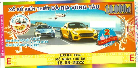 Công ty Xổ số Kiến thiết tỉnh Bà Rịa - Vũng Tàu: Công bố thông tin trả thưởng kỳ vé 3C-2022