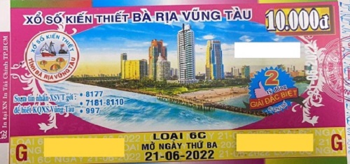 Công ty TNHH MTV Xổ số Kiến thiết Bà Rịa Vũng Tàu: Công bố thông tin trả thưởng kỳ vé 6C-2022