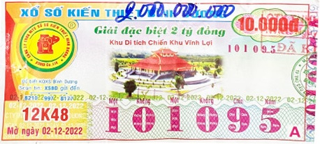 Công ty TNHH MTV Xổ số Kiến thiết Bình Dương: Công bố thông tin trả thưởng kỳ vé 12K48 ngày 02/12/2022