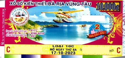 Công ty Xổ số kiến thiết tỉnh BR - VT công bố thông tin trả thưởng đến ngày 13/10/2023