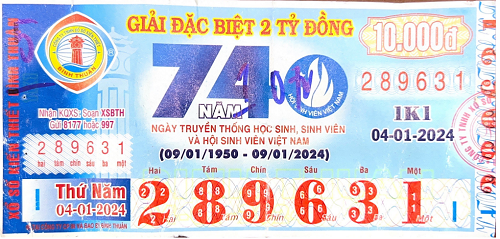 Công bố thông tin KQXSKT Bình Thuận 04.01.2024 1K1