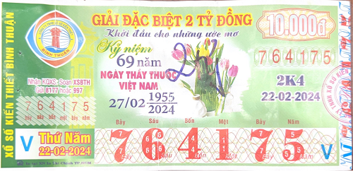 CÔNG BỐ THÔNG TIN KQXSKT BÌNH THUẬN 2K4 22.02.2024