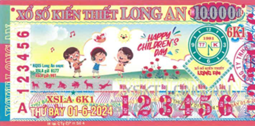 Công ty TNHH MTV xổ số kiến thiết Long An: Kỳ vé 6K1 mở thưởng ngày 01/06/2024. Khách hàng ở tỉnh Kiên Giang đã trúng thưởng.