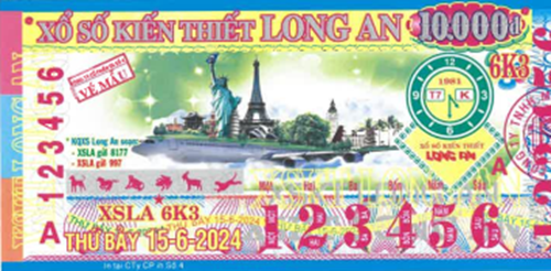 Công ty TNHH MTV Xổ số kiến thiết Long An: Kỳ vé 6K3 mở thưởng ngày 15/06/2024. Khách hàng ở tỉnh An Giang đã trúng thưởng.