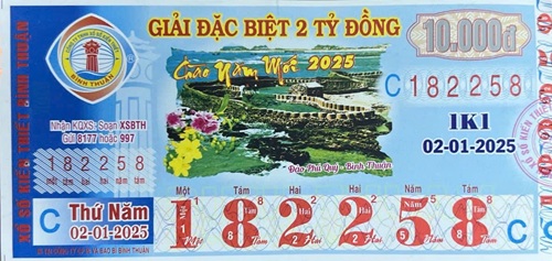 CÔNG BỐ THÔNG TIN KQXSKT BÌNH THUẬN 1K1 2.1.2025