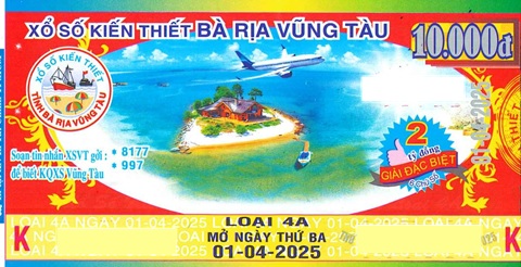 Khách hàng tỉnh Long An trúng Giải đặc biệt Kỳ vé 4A mở thưởng ngày 01/04/2025