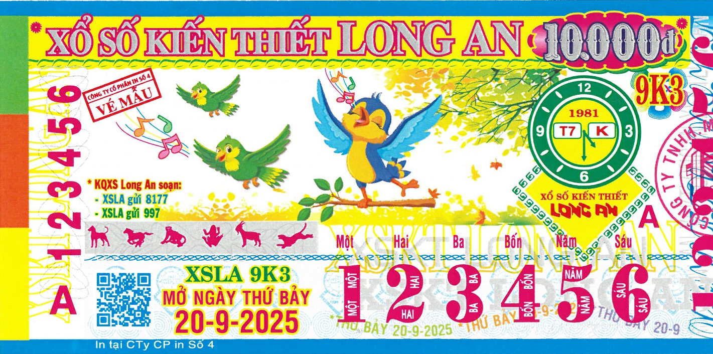 CÔNG BỐ THÔNG TIN KQXSKT LONG AN 9K3 NGÀY 20.09.2025